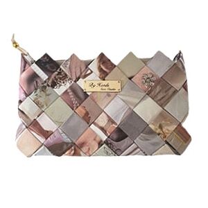 Beige handmade clutch evening bag purse